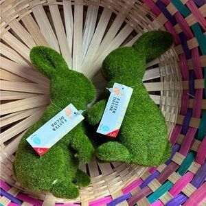 Green Fuzzy Bunny Decor